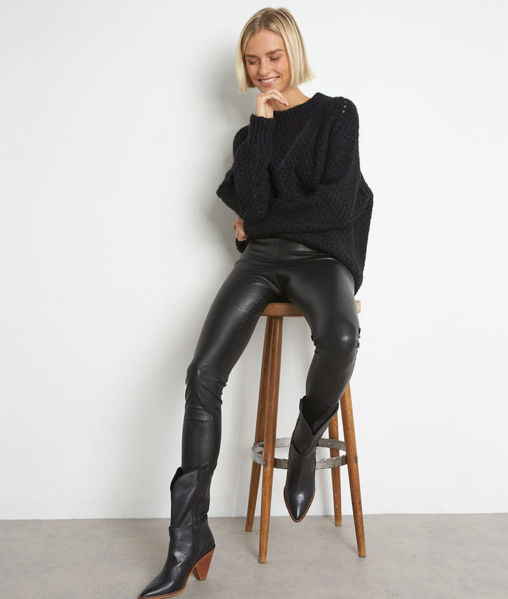 Picture of DAKOTA BLACK IMITATION-LEATHER LEGGINGS